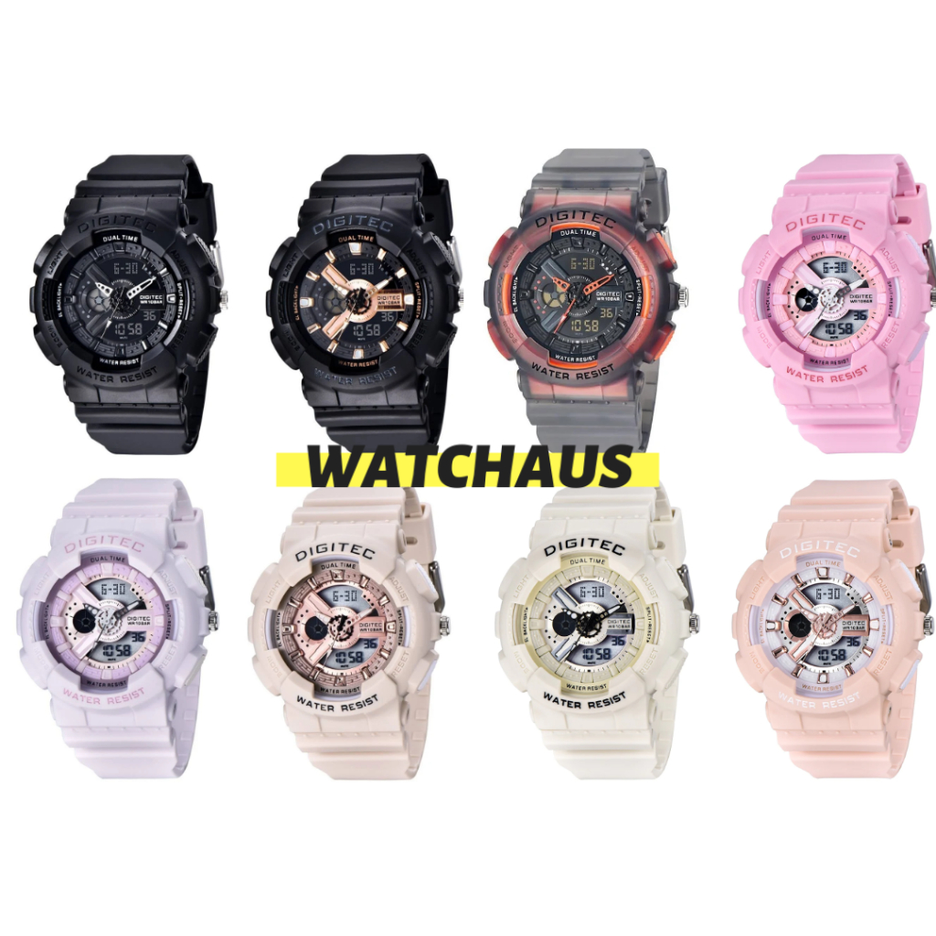 JAM TANGAN UNISEX DIGITEC DA4020 DA 4020 ANALOG DIGITAL RESIN/ RUBBER/ KARET STRAP