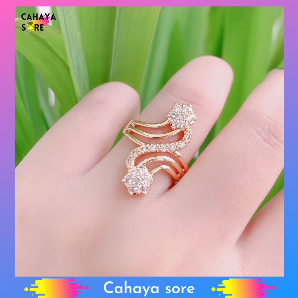 Cincin Xuping Gold Cincin Dewasa Model Permata Mewah CD33