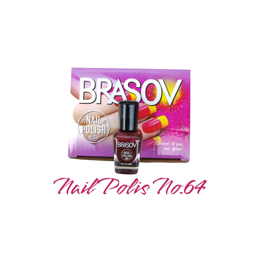 Brasov nail polish kutek warna 8ml | No. 104 | No.65 | No.01 | No.37 | No.64 |
