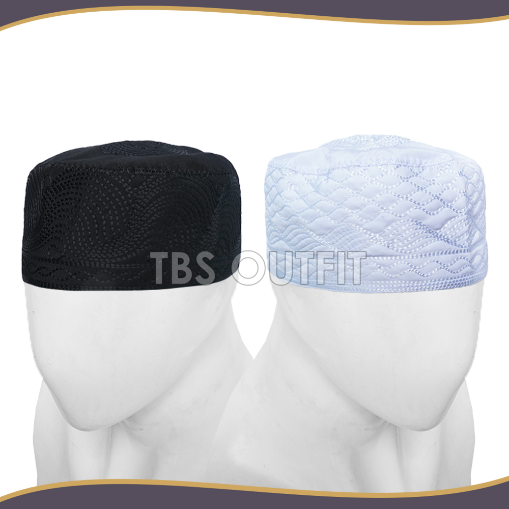 Peci Haji Khas MADINAH Saudi Kopiah Santri Al Madina Pria Dewasa Anak Laki Polos Hitam Putih Kopyah 