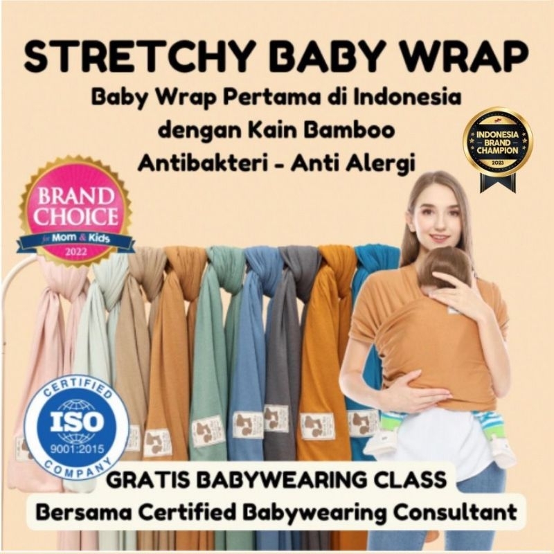 Mere et moi Stretchy baby wrap GMEM09 kain bambu - bamboo baby wrap anti alergi