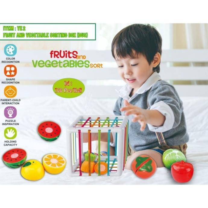 MAINAN EDUKASI ANAK SORTIR BENTUK BUAH SAYURAN SHAPE SORTING GAME FRUIT VEGETABLE SORT