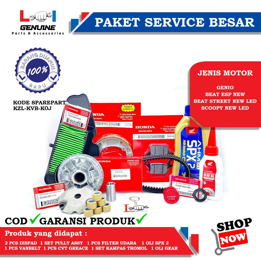 -LOI- PAKET SERVICE BESAR MPX 2 &amp; SPX 2 SET AHM GEAR, KAMPAS REM GENIO, FILTER UDARA GENIO, BEAT STREET NEW, RUMAH ROLLER SET VANBELT GENIO, BEAT STREET NEW
