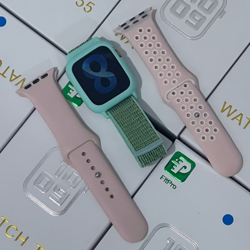 JAM TANGAN Smartwatch Pria Dan Wanita T55 2 Strap + Free Strap Kanvas