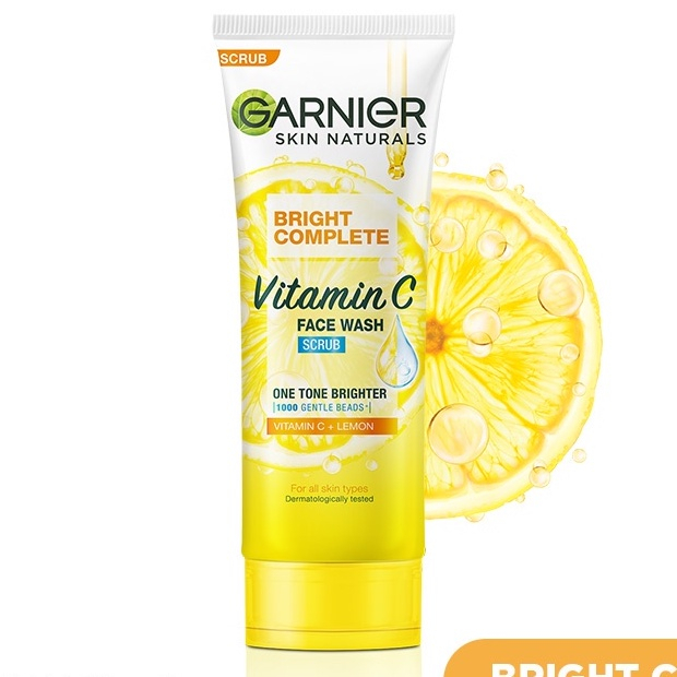 ❤ MEMEY ❤ GARNIER Bright Complete Vitamin C Face Wash Scrub 100ml | 50ml