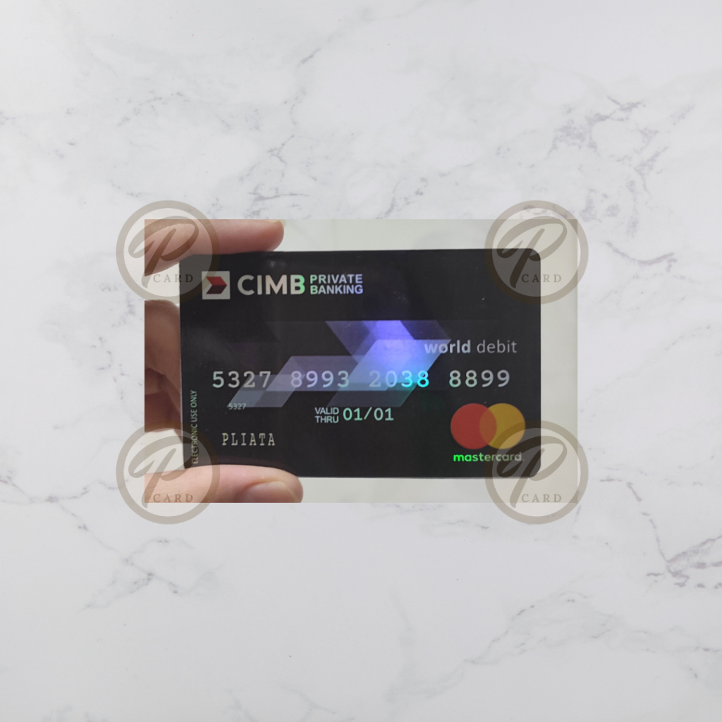 (FAKE) CIMB Private Banking HOLOGRAM SERIES - Card Cover Skin Sticker - PLIATA Stiker Kartu ATM, E-Money, E-Toll