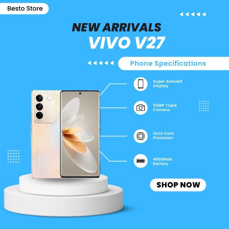PROMO HP TERBARU VIVO V27 5G RAM 8/INTERNAL 256 GB WARNA FLOWING GOLD (GARANSI RESMI VIVO)