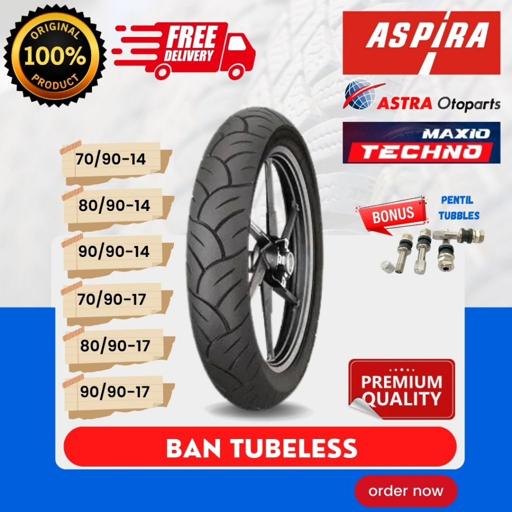 [READY COD] BAN ASPIRA TUBELESS / BAN TUBLES ASPIRA MAXIO TECHNO RING 17 / BAN LUAR ASPIRA RING 14