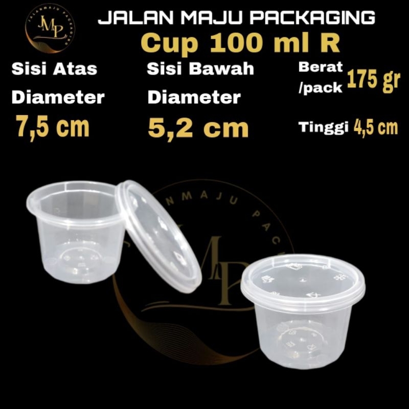 CUP FOOD CONTAINER 100ML R• CUP PUDING 100ML Round • DM