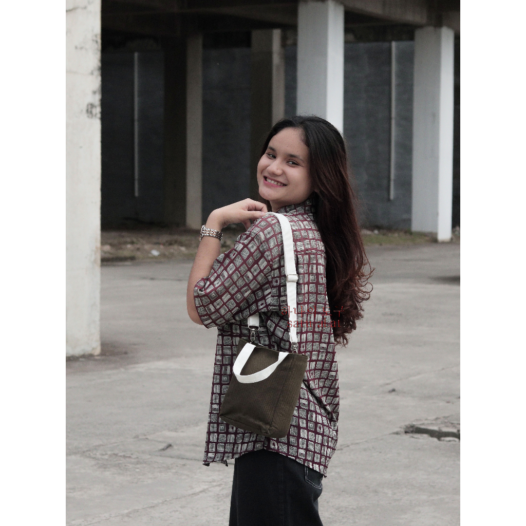 SATU ALAT Tas Selempang CANDY 100% Canvas Premium Tebal Tas Kanvas