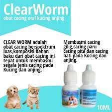 Obat Cacing Oral Kucing Anjing Kelinci Hamster Clear Worm