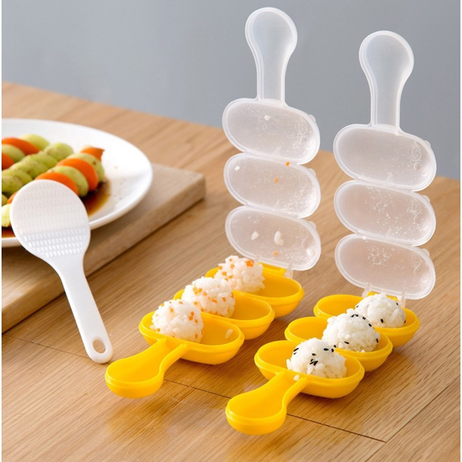 BEST SELLER CETAKAN NASI BENTO ONIGIRI RICE BALL SHAKER MAKER MOLD ALAT CETAK BENTUK KEPAL BULAT GUL