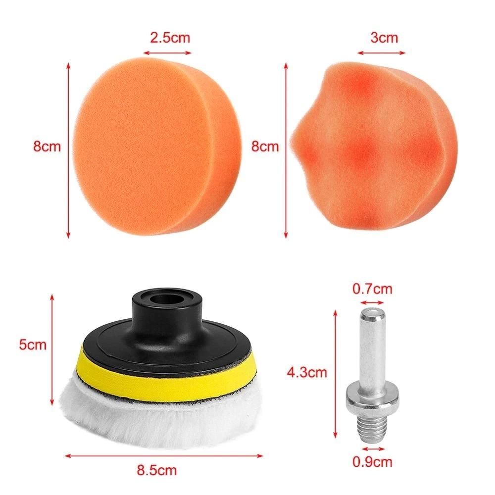 Pad Poles Bodi Mobil Wol Buffer Waxing Polishing Wheel 3 Inch 4 PCS - BJ69 - Multi-Color