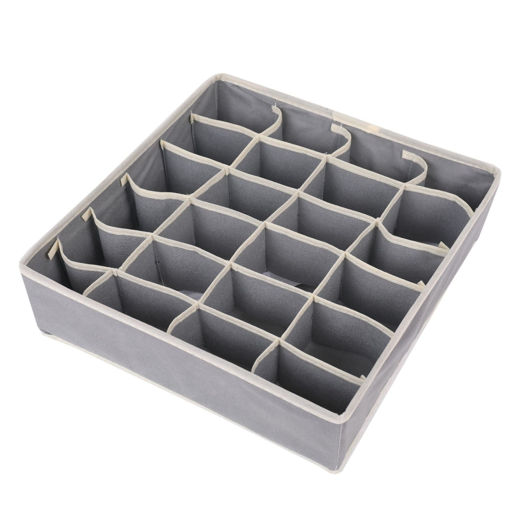 Kotak Sekat Pembatas Pakaian Storage Drawer Divider Box 24 Grid - JW248 - Gray