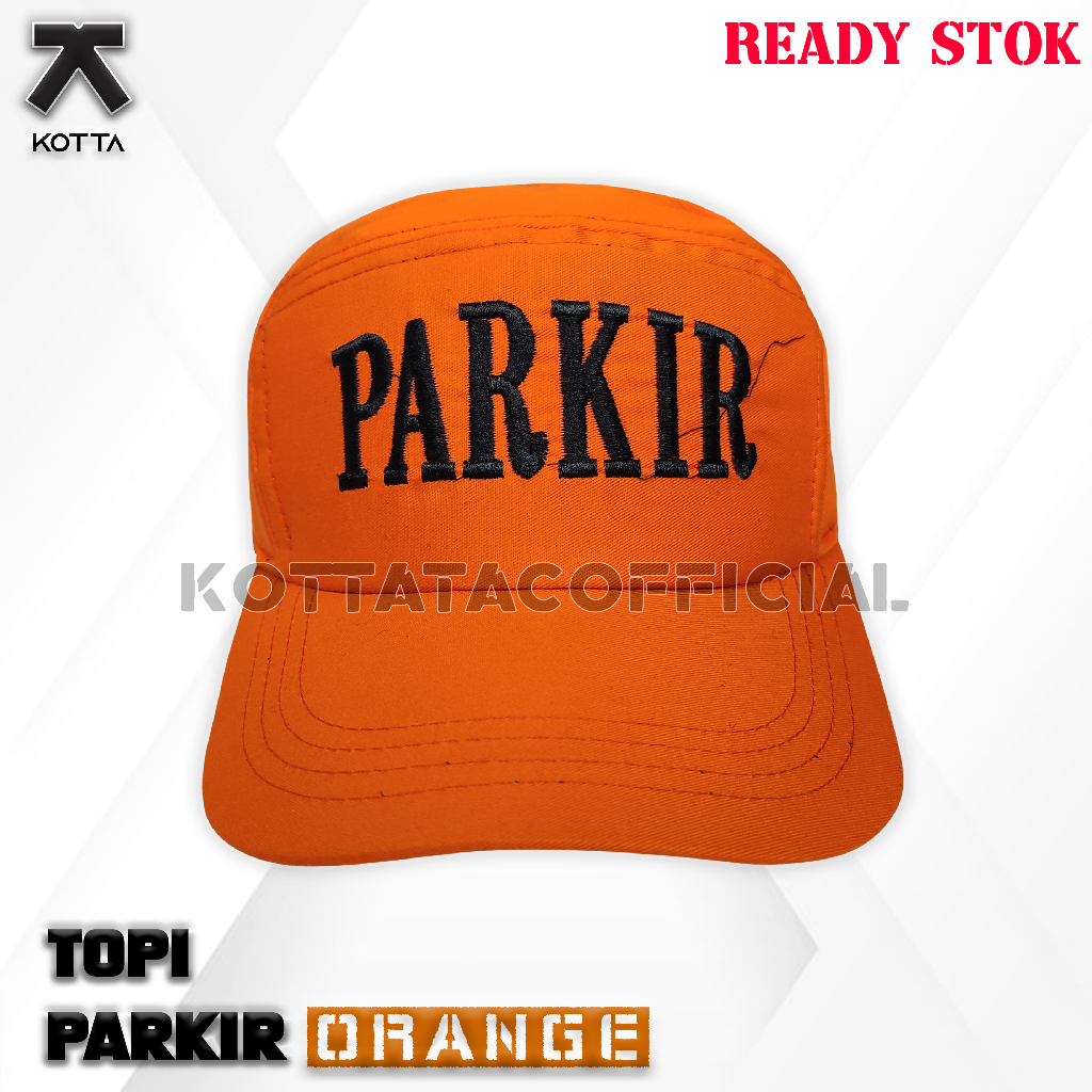 TOPI PARKIR - TOPI PARKIR ORANGE FULLBORDIR - TOPI JURU PARKIR NAVY BIRU DONGKER TERBARU