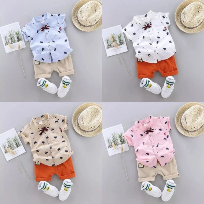 Baju Setelan Kemeja Laki-laki Import Anak Bayi 1-3 Tahun