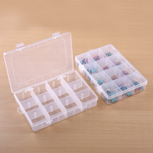 ADJUSTABLE Kotak Aksesoris Wadah Mur Manik monte cincin kail pancing Obat serbaguna Penyimpanan Perhiasan Grid Box Kecil Multi Slot Organizer 28 split 12 , 14, 18, 24 blue transparan bening putih