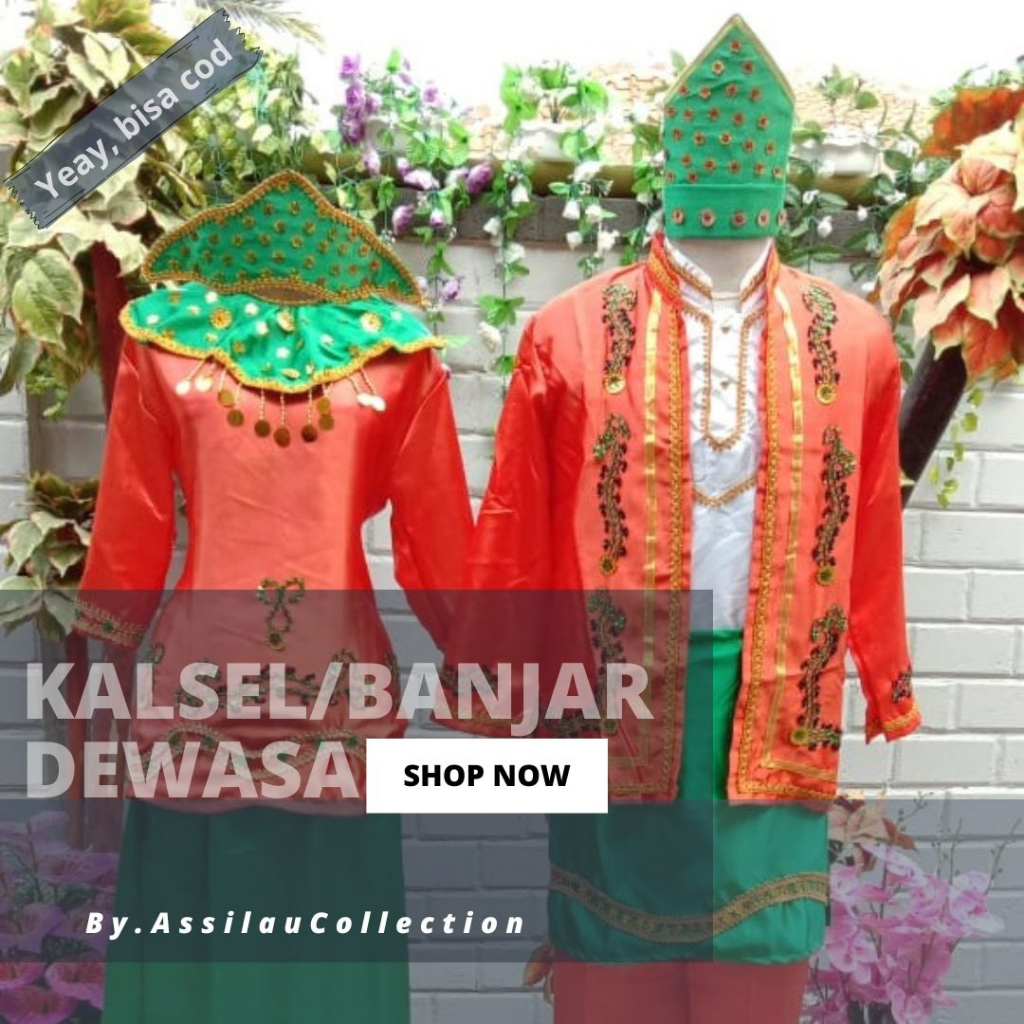 Baju Adat Dewasa Kalimantan Selatan/Banjar satuan (Laki/Cewek)