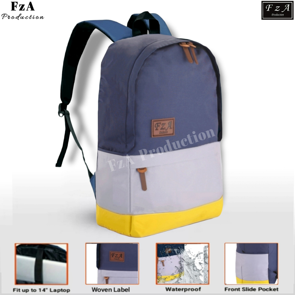 FzA Official - Tas Ransel Gendong Laptop Distro Sekolah Kuliah Pria Wanita Black Murah Original Tas Punggung Laptop -  BBSPT