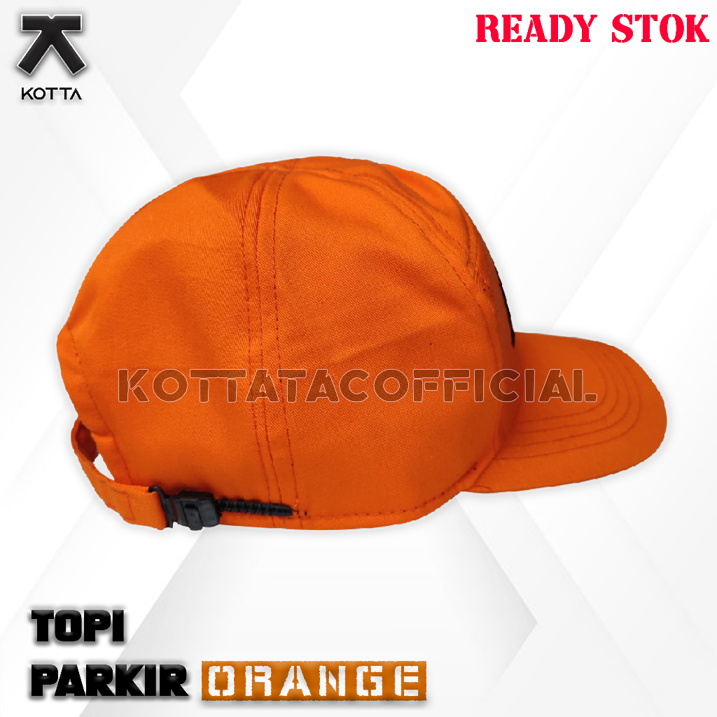 TOPI PARKIR - TOPI PARKIR ORANGE FULLBORDIR - TOPI JURU PARKIR NAVY BIRU DONGKER TERBARU