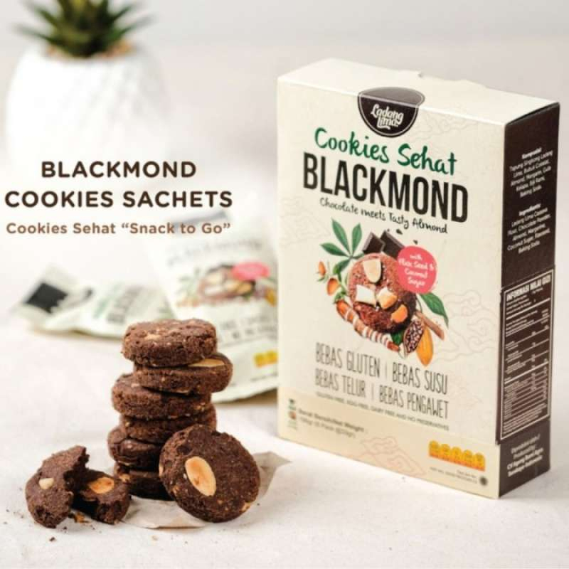 Ladang Lima Healthy Cookies Blackmond Gluten Free Egg Free 180 gram Biskuit Coklat Almond Sehat Bebas Gluten