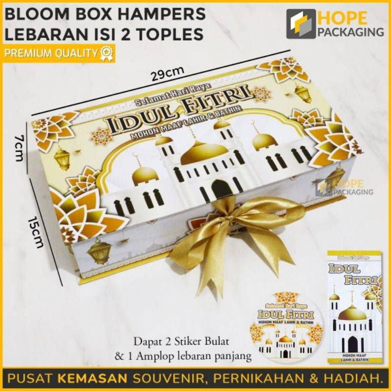 

Box Hampers Lebaran / Bloom Box Idul Fitri 2 Toples Free Amplop + Sticker / Box Hampers Hari Raya Lebaran / Box Souvenir