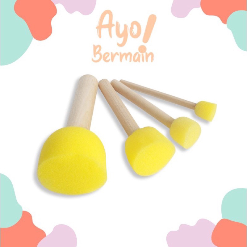 

Spons Cup Kuning Kuas Busa Lukis Set isi 4 / Spons Spouncer Decoupage Foam Sponge Brush Stamp