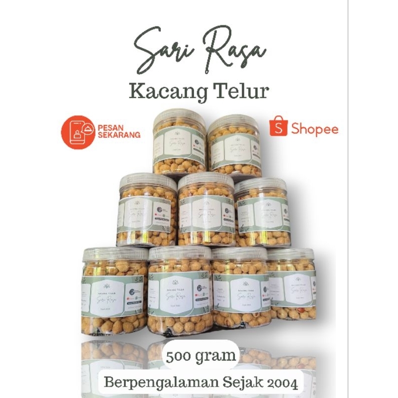 

Kacang Telur Sari Rasa 500 gram Kemasan Toples Tabung