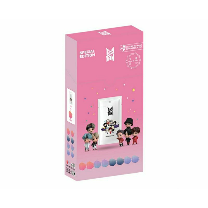 Alfamart TinyTan Masker KF98 4D 4 ply Pink + Air Patch 8 pcs