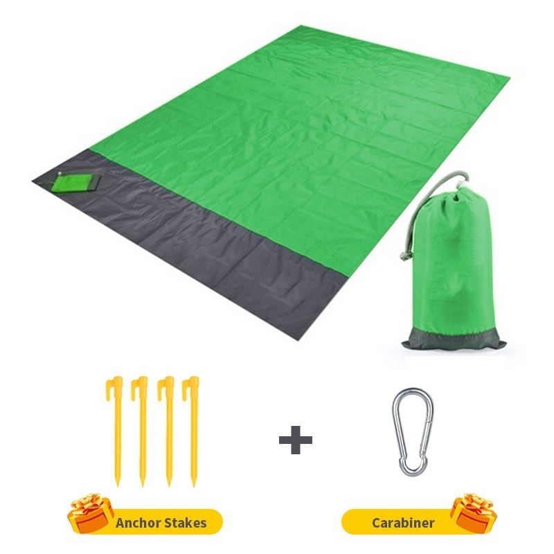 VILEAD Hijau 2x2.1M Matras Camping Karpet Lipat Pocket Picnic Blanket Waterproof - VI21