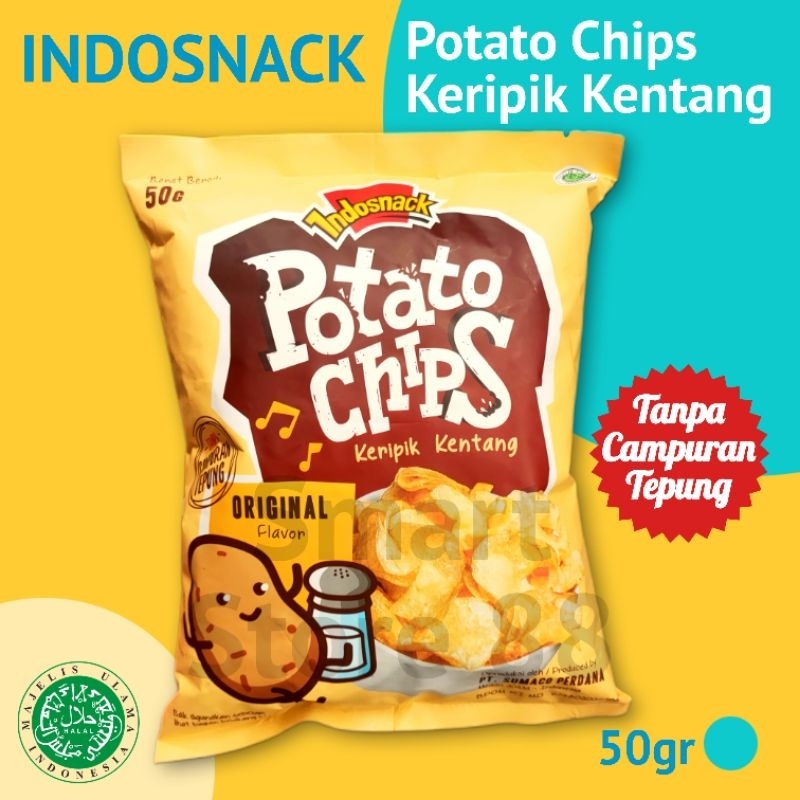 

INDOSNACK POTATO CHIPS 50GR KERIPIK KENTANG ORIGINAL KRIPIK