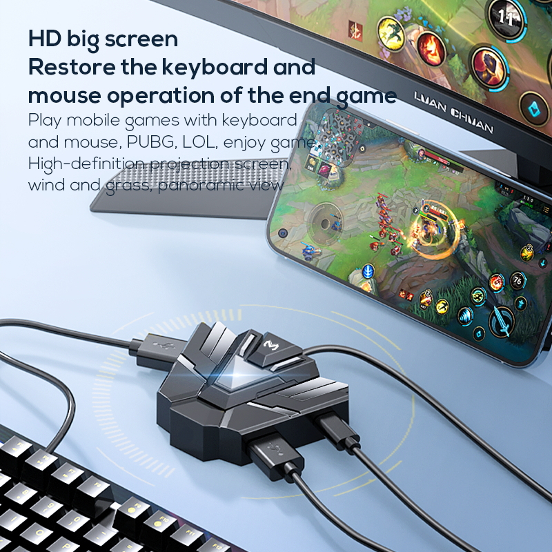 MEMO ZH01 OTG Converter Keyboard And Mouse Gaming RGB  For Android Tablet