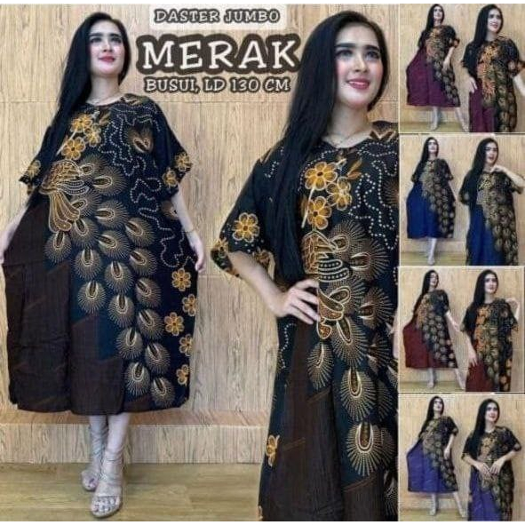 Daster Jumbo LD 130 Motif Kekinian Batik Rayon Big Size Kancing Busui Rayon Adem