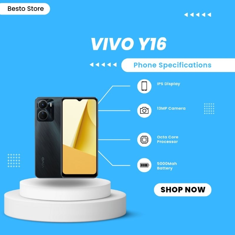VIVO Y16 GARANSI RESMI VIVO RAM 3 GB BATERAI 5000 MAH
