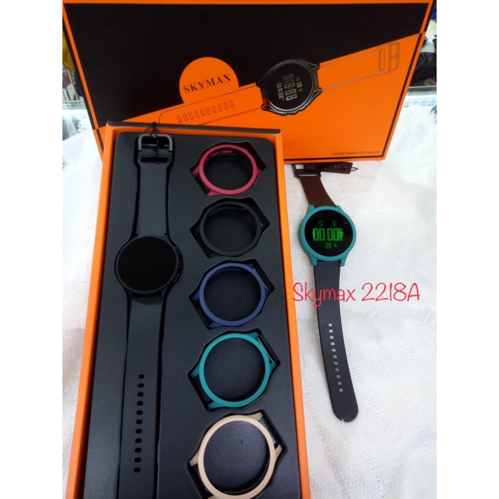 Jam Tangan Pria Skymax Digital 2218 Original Water Resistant Dapat 5 Casing Bisa Di Ganti