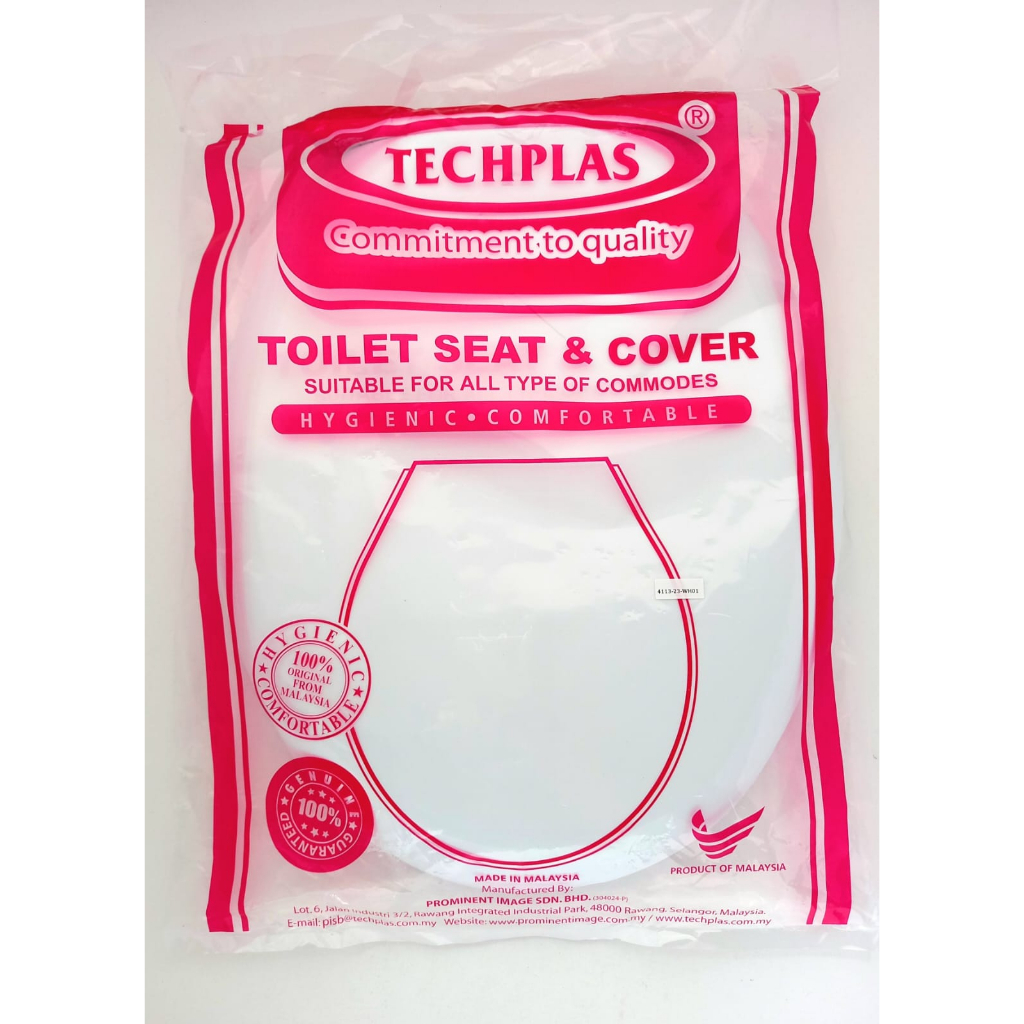 [Modern] Tutup Closet Closet Duduk Universal TECHPLAST Putih, Biru