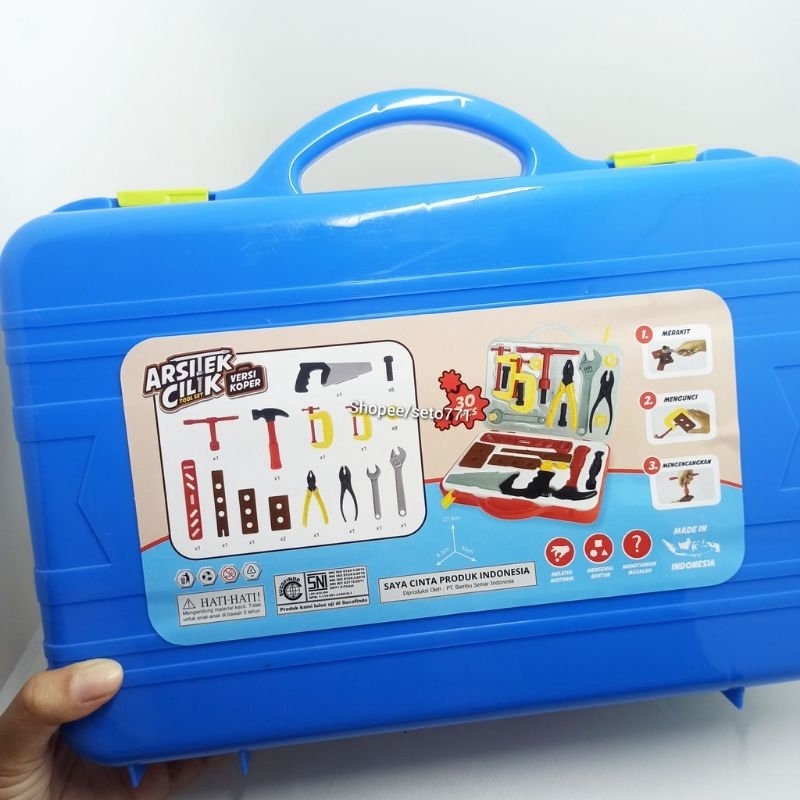 Tools Box Set 30pcs Mainan Edukatif Anak Alat Arsitek Pertukangan /Tool Box Set Pertukangan Tang Gergaji Obeng Kunci Kunci /Mainan Edukasi Keluarga
