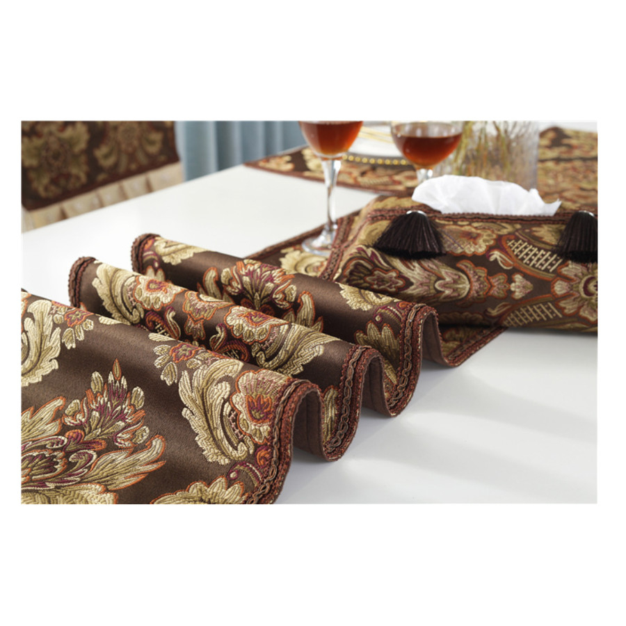 Table Runner European / Taplak Meja Bordir Timbul Meja Makan Rumbai