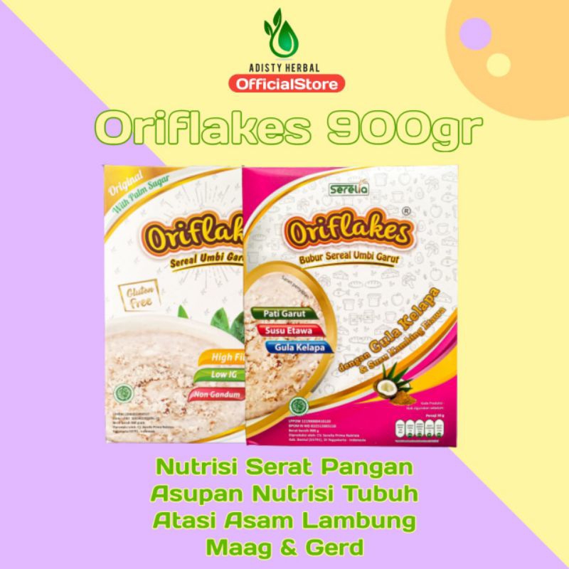 

ORIFLAKES - sereal umbi garut - sereal maag asam lambung gastro susu ettawa 900