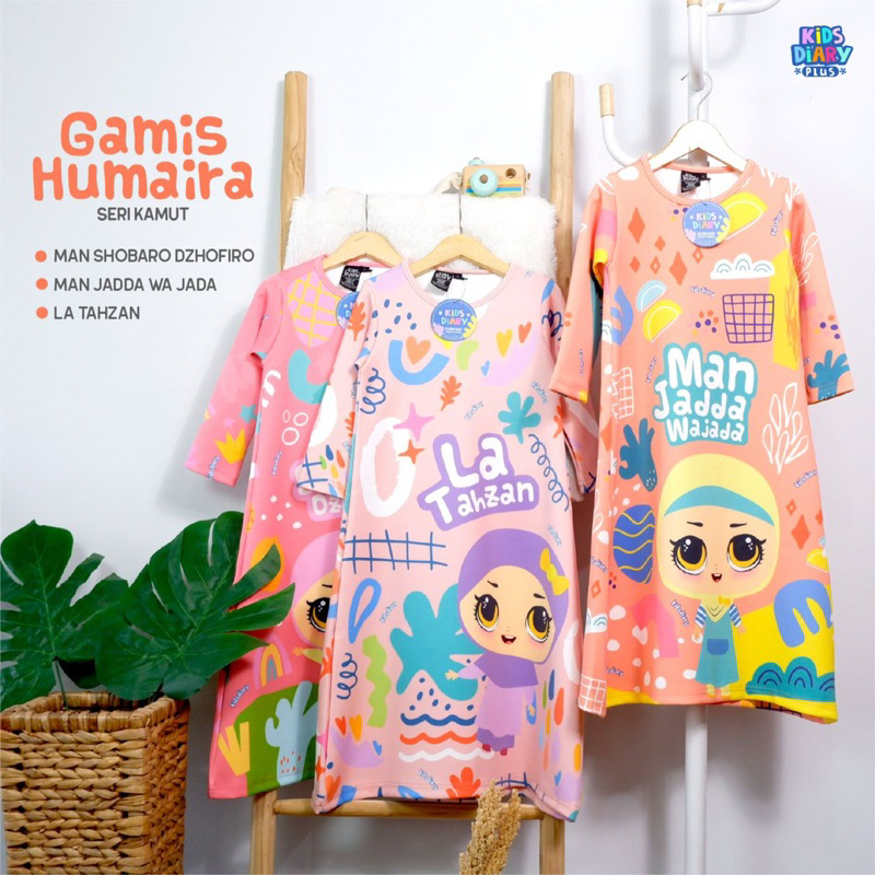 Gamis Humaira Kata Mutiara Digital printing kids Diary plus