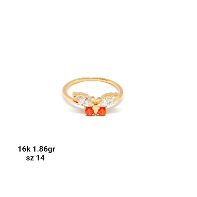 Cincin emas 70 kupu merah putih
