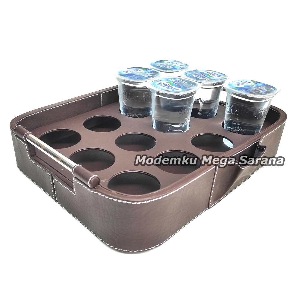 Tatakan Tempat Aqua Air Mineral Vinyl  Nampan Aqua Gelas - 12 Lubang Oval