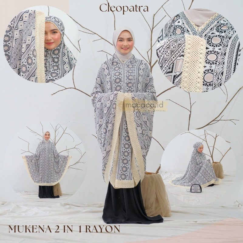 mukena dewasa Ethnic etnik 2in1 jumbo free tas pouch rayon adem bisa ponco - limited stok