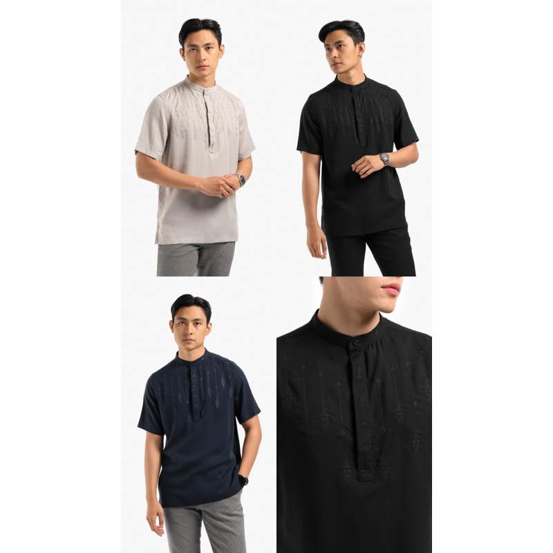 ❗️FIX DAPAT❗️ Kazym almaz shirt black grey by Heymale.id