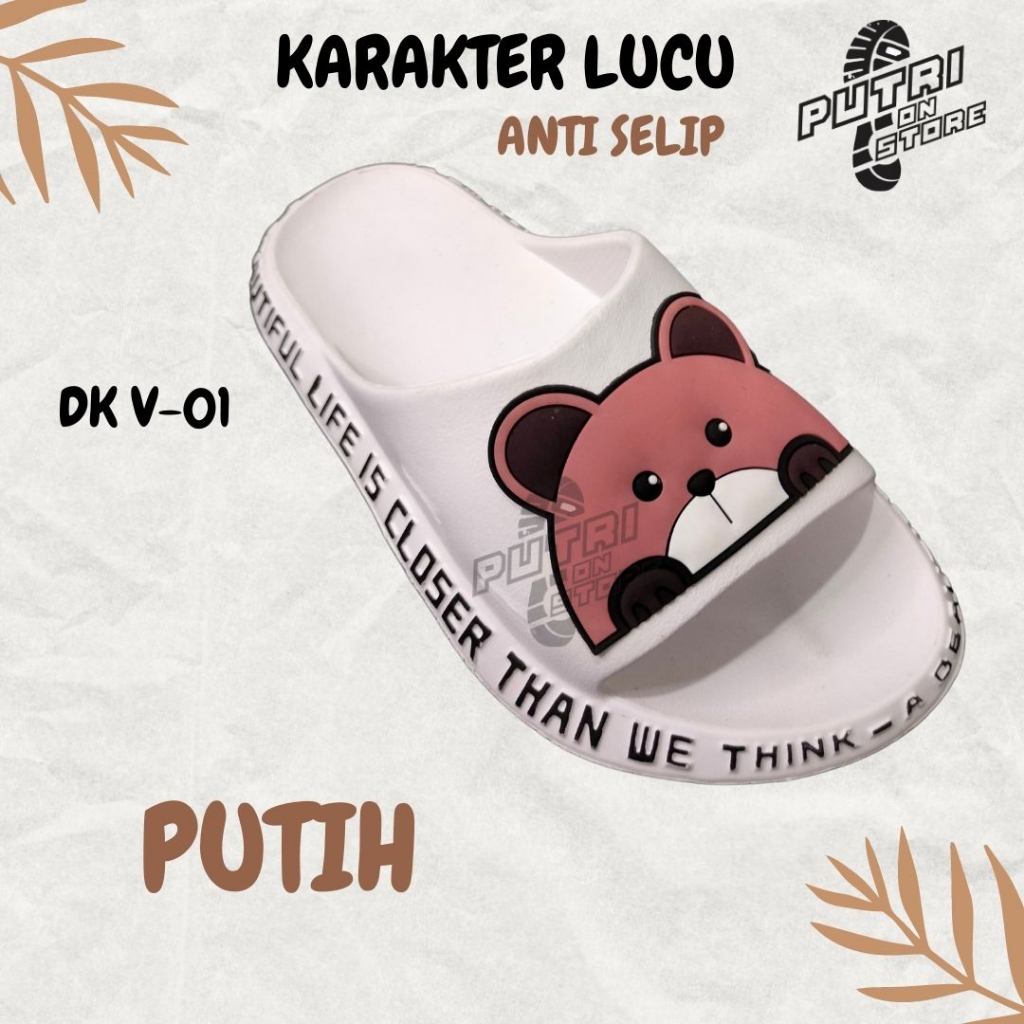 SANDAL RUMAH SLIP ON GAMBAR KARAKTER LUCU