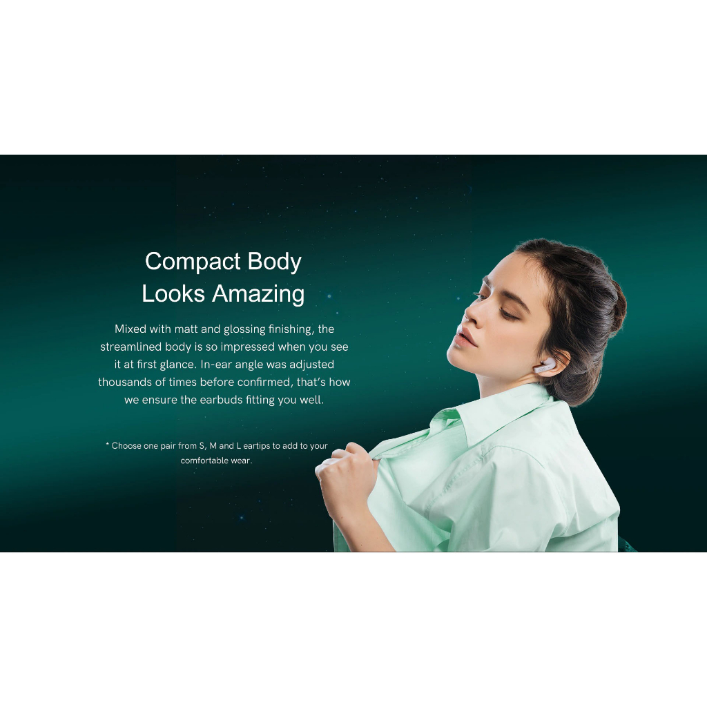 Headset TWS Bluetooth Earphone Wireless Noise Reduction HiFi - T18 - White