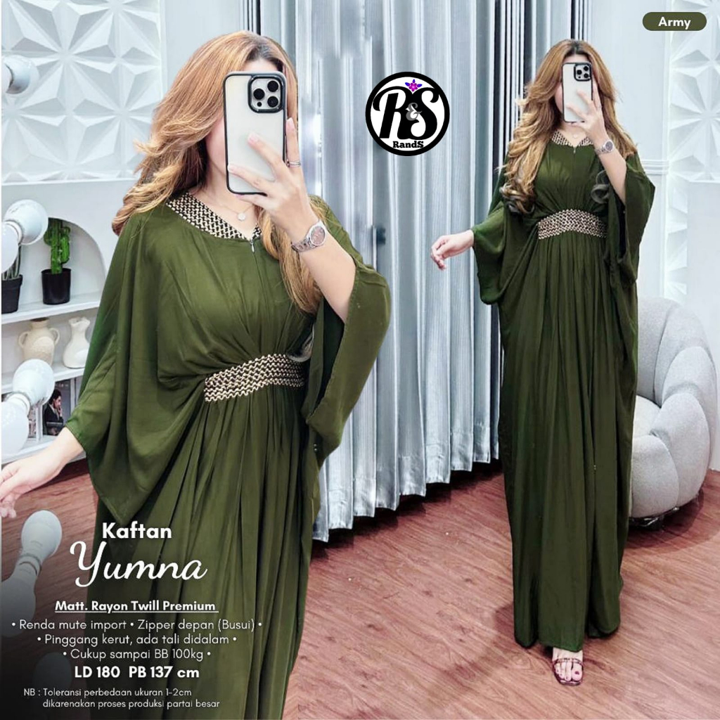 ymn kaftan gamis dress dres gaun maxy maxi pakaian baju batwing lowo pesta kondangan lebaran wanita 