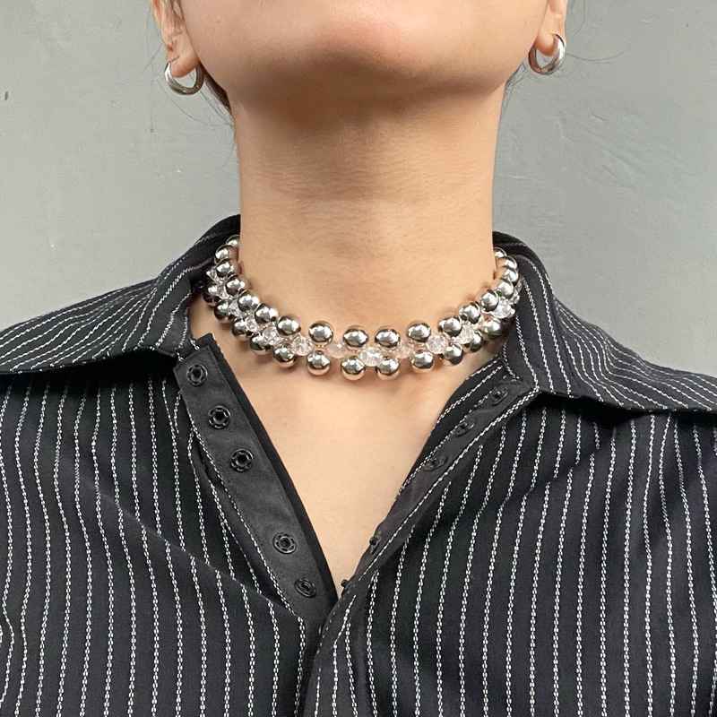 Athena silver crystal choker / kalung silver