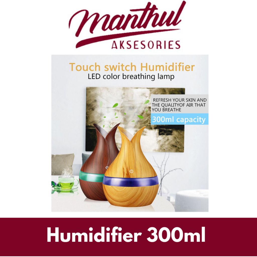 Humidifier Aromatherapy Oil Diffuser Wood 300ml - YX-188