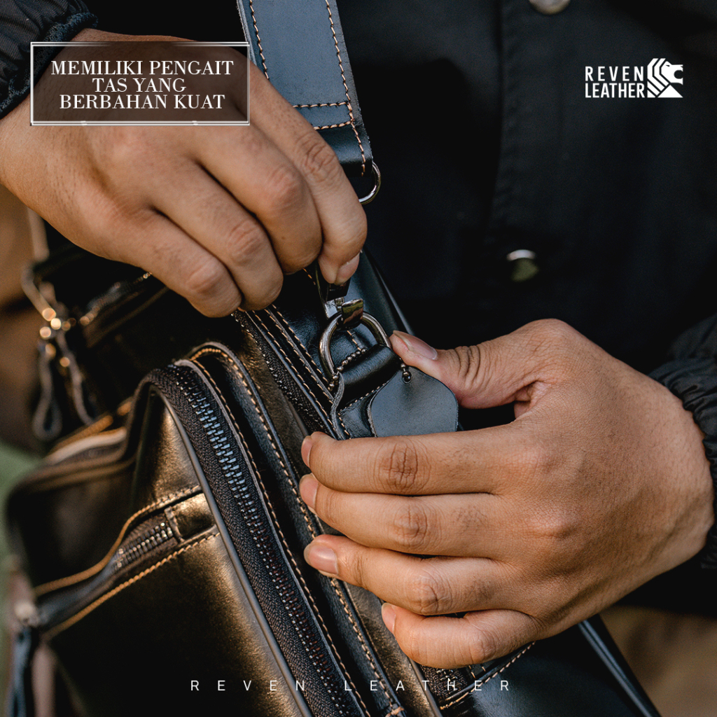 Tas Selempang Pria Kapasitas Besar Slingbag Waistbag Multibag Full Kulit Sapi Asli Original - BONATURE